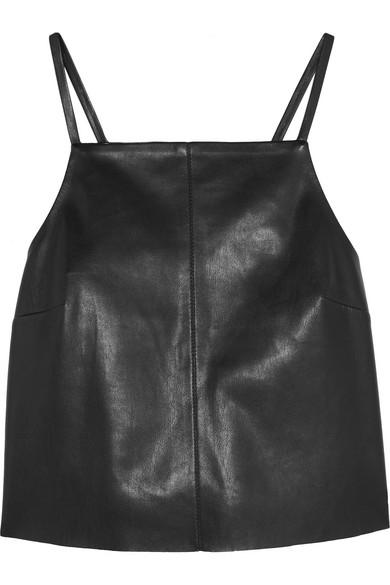Nanushka + Kate Cropped Faux Leather Top