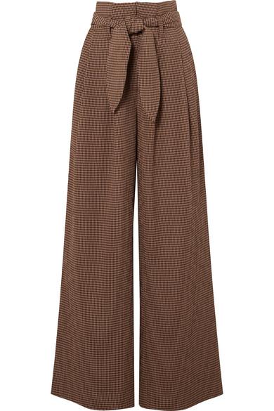 Nanushka + Nevada Gingham Woven Wide-Leg Pants