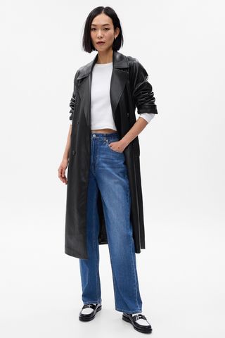 Gap + Faux-Leather Trench Coat