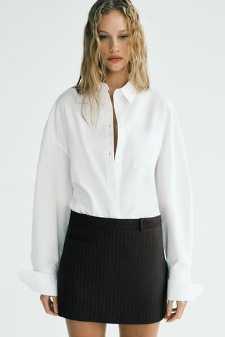 Zara + Pinstripe Mini Skirt