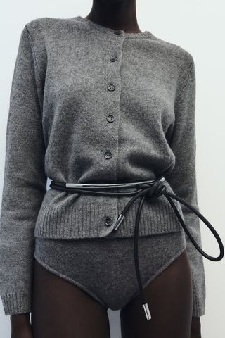 Zara + Tubular Piece Leather Belt
