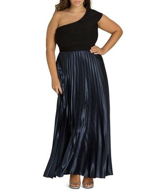 City Chic + Rosa One-Shoulder Pleated Maxi Dress