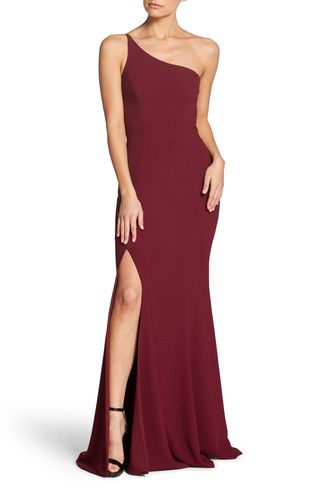 Dress the Population + Amy One-Shoulder Crepe Gown