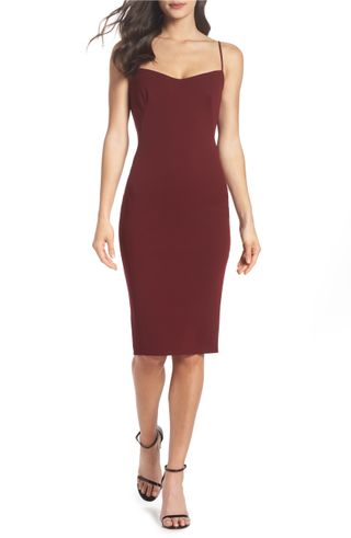 Katie May + Fitted Drape Back Crepe Dress