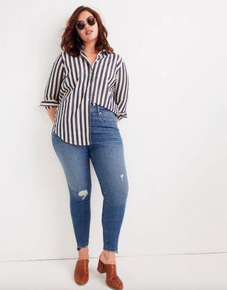 Madewell + Curvy High-Rise Skinny Jeans in Annabelle Wash
