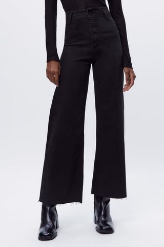 Zara + High-Waisted ZW Sailor Straight Jeans