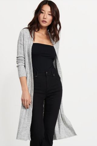 Dynamite + Ribbed Open Front Cardigan