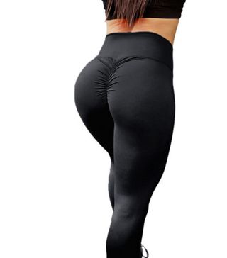 House of Peach + Black High Waisted Scrunch Leggings