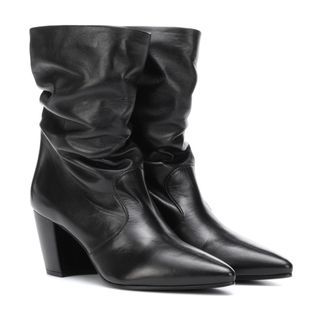 Prada + Slouched Leather Ankle Boots