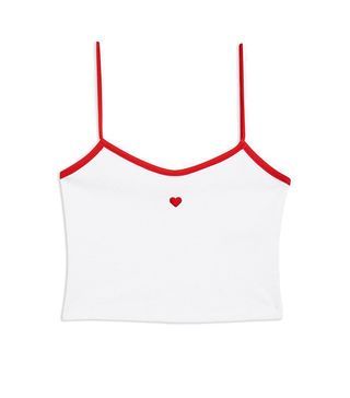 Topshop + Heart Embroidered Cami Top