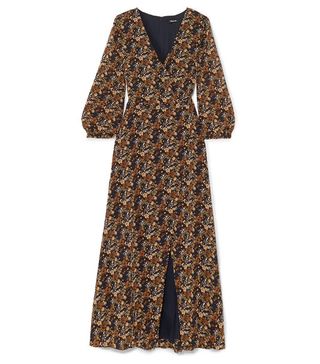 Madewell + Wrap-Effect Floral-Print Georgette Maxi Dress