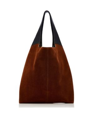 Hayward + Leather-Trimmed Suede Tote