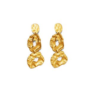 Zara + Irregular-Shaped Gold-Tone Earrings