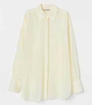 H&M + Oversized Silk-Blend Shirt