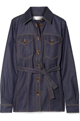 Victoria by Victoria Beckham + Belted Denim Shirt