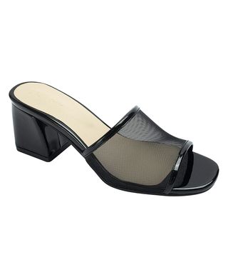 AnnaKastle + Mesh Strap Heel Mule Sandals in Black