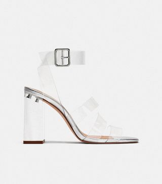 Zara + High Heeled Vinyl Sandals