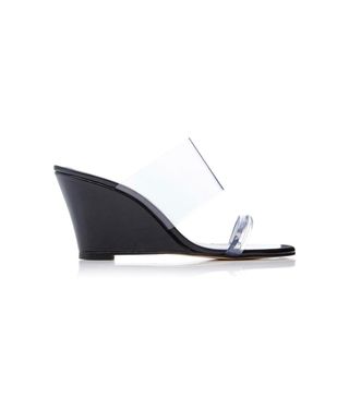 Maryam Nassir Zadeh + Olympia PVC-Trimmed Leather Wedge Heels
