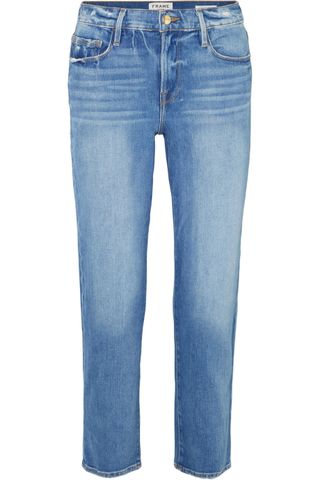 Frame + Le Nouveau Cropped Mid-Rise Straight-Leg Jeans
