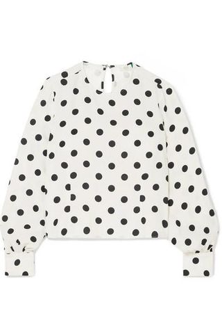 Rixo London + Imogen Polka-Dot Crepe Top