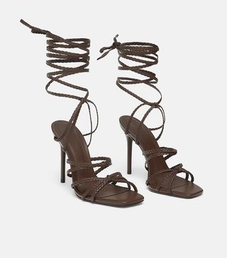 Zara + Strappy Leather Sandals