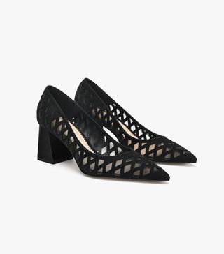 Zara + Printed Leather Court Shoes