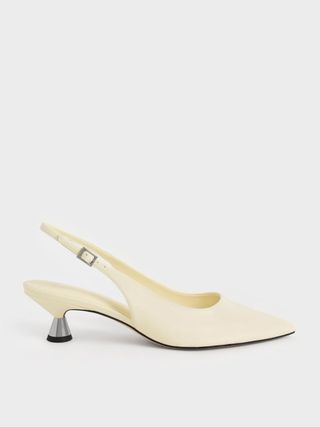 Charles 
Keith + Butter Patent Spool Heel Slingback Pumps