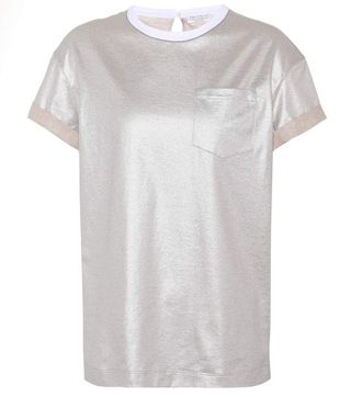 Brunello Cucinelli + Metallic Cotton T-shirt