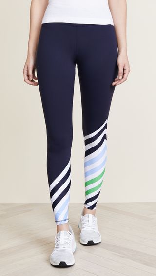Tory Sport + Diagonal Stripe Leggings