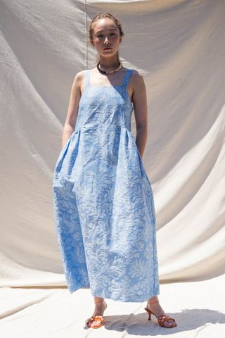 Nikki Chasin + Menina Dress in Blue Tile Silk