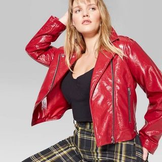 Wild Fable + Faux Patent Leather Moto Jacket