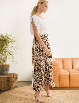 Pixie Market + Leopard Side-Stripe Pants