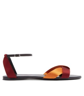 The Row + Japanese-Silk Ribbon and Leather Sandals