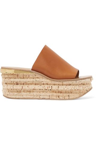 Chloé + Camille Leather Wedge Sandals