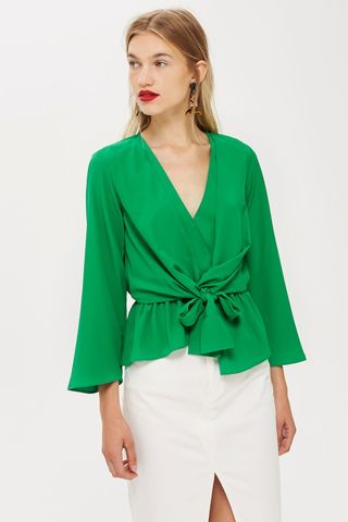 Topshop + Knot Front Blouse