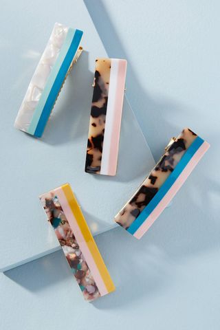 Anthropologie + Colorblocked Hair Clip Set