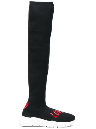 Love Moschino + Knee-Length Sneaker Boots