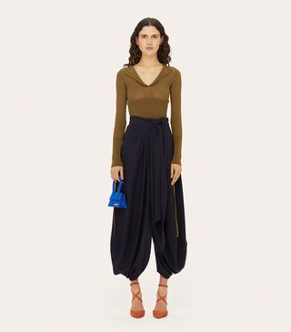 Jacquemus + Plunge Neck Knitted Top