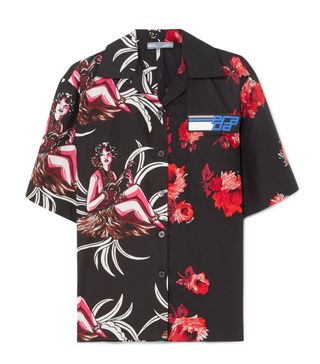 Prada + Printed Cotton-Poplin Shirt