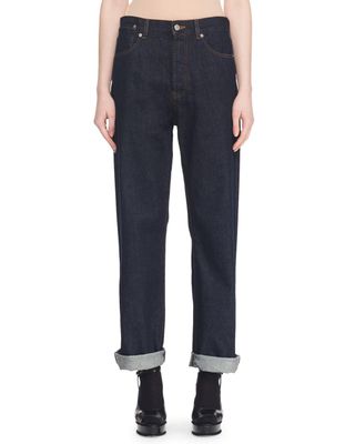 Dries Van Noten + High-Rise Straight-Leg Dark-Denim Jeans