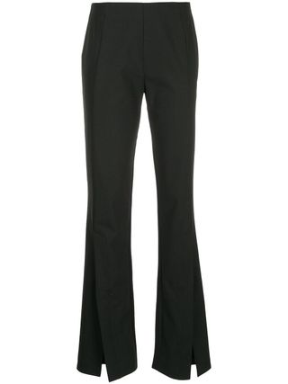 Taylor + Slit-Front Flared Trousers