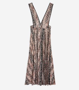 Topshop + Snake Pleated Pinafore Dress