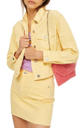Topshop + Yellow Denim Jacket