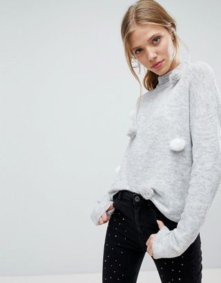 Bershka + Pom Pom Knitted Sweater