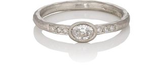 Malcolm Betts + Oval White Diamond Ring