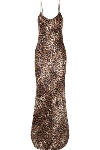 Nili Loton + Leopard-Print Silk-Satin Maxi Dress