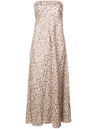Zimmermann + Melody Strapless Leopard Print Dress