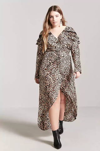 Forever 21 + Leopard Print Surplice Wrap Maxi Dress
