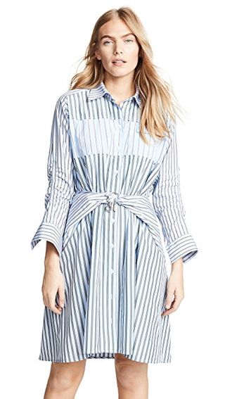 Carven + Stripe Mini Shirtdress