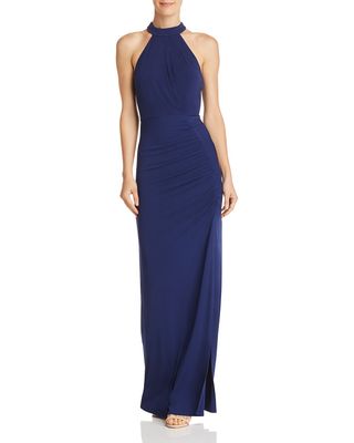Laundry by Shelli Segal + Sleeveless Ruched Gown